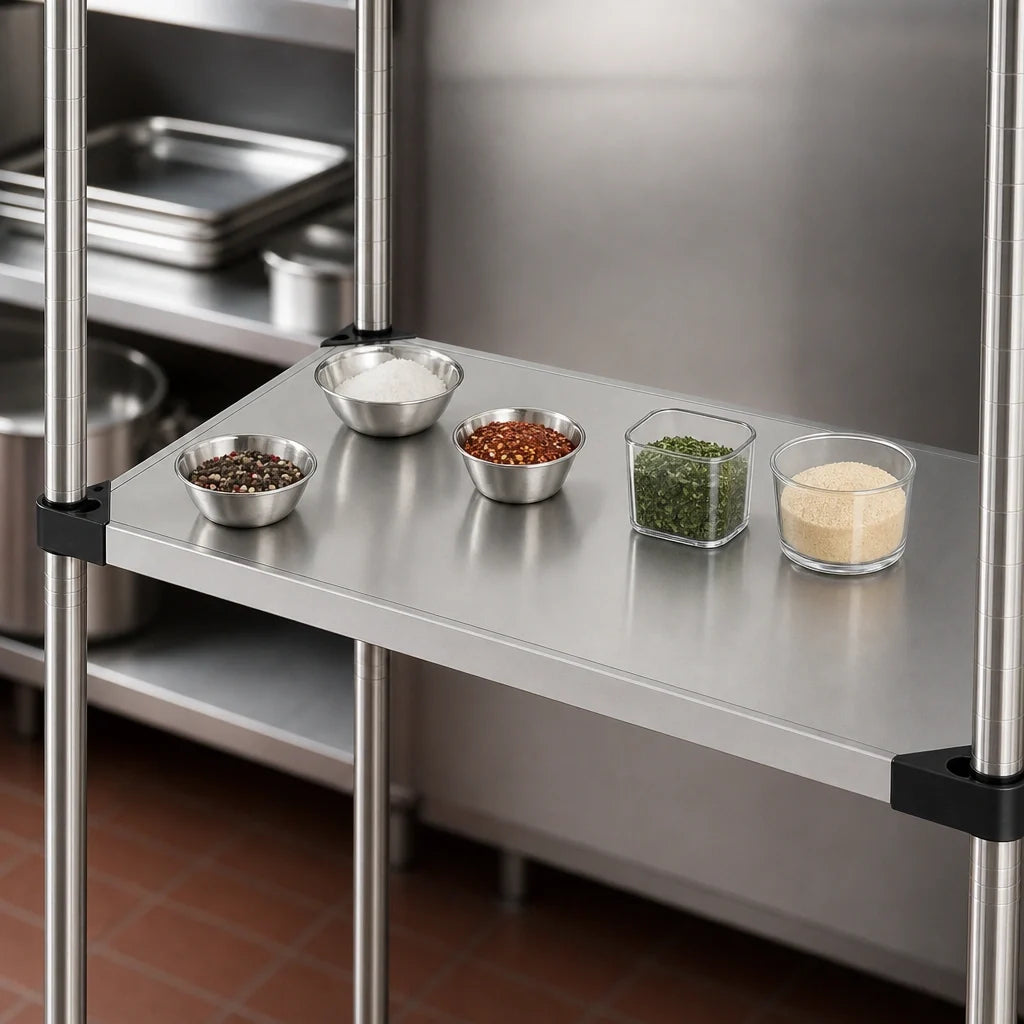 Quantum 2136SS Solid 304 Stainless Steel Shelf, 36"W x 21"D, Double-Hemmed Marine Edge