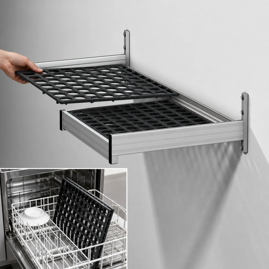 Fermod WSB42 Vented Wall-Mounted Shelf, 42W x 18D, Anodized Aluminum