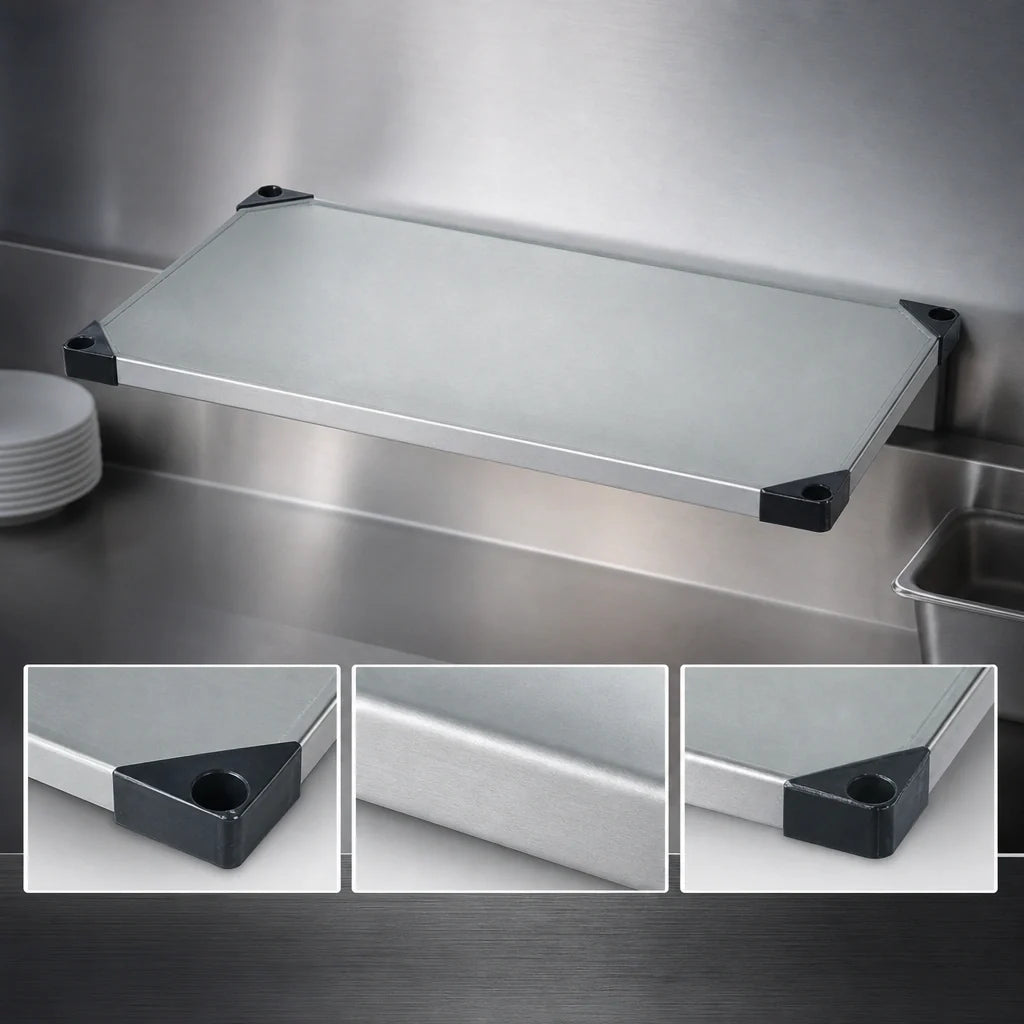 Quantum 2154SS 54"W x 21"D Solid 304 Stainless Steel Shelf with Marine Edge