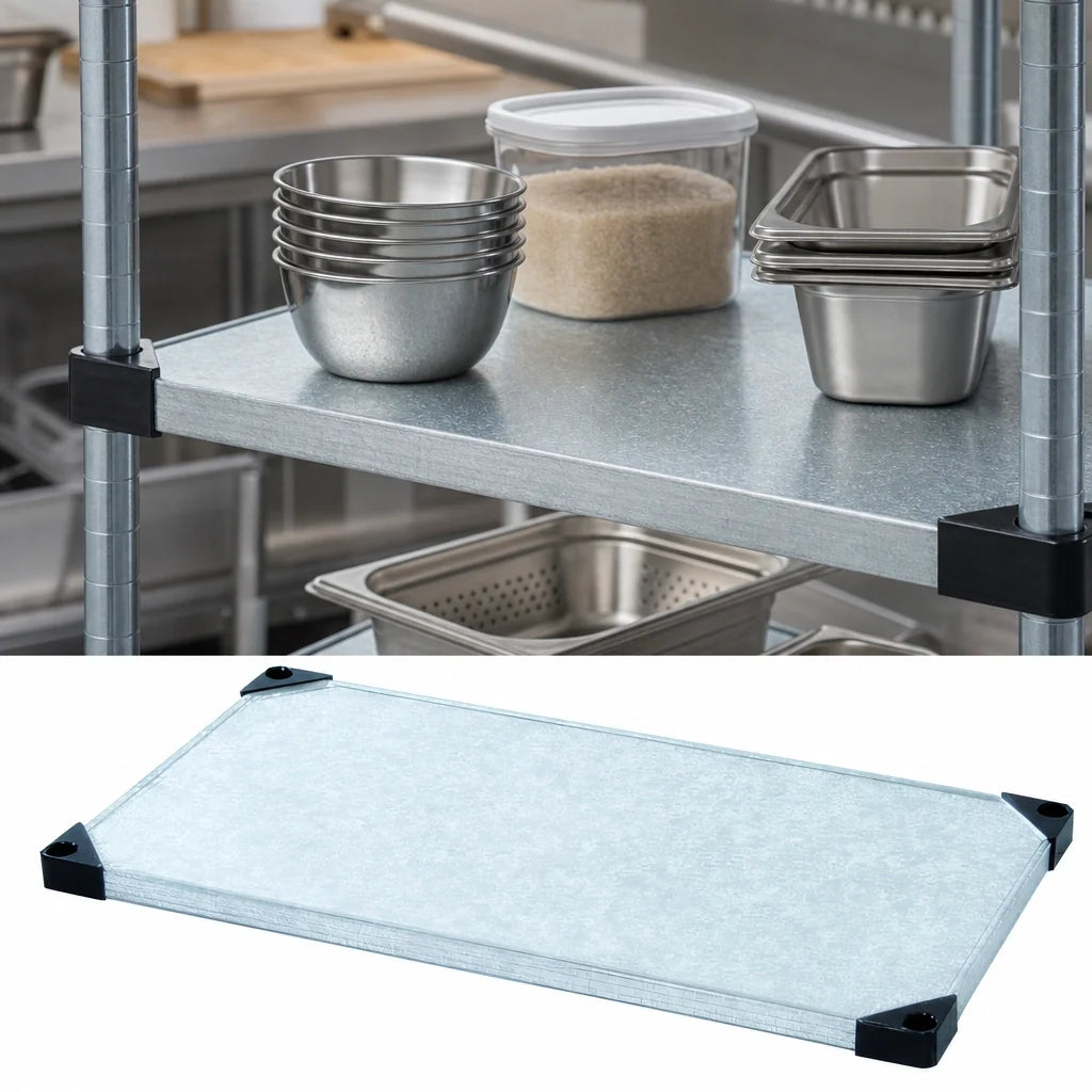 Quantum 2424SG 24 x 24-Inch 18-Gauge Galvanized Steel Solid Shelf with Marine Edge