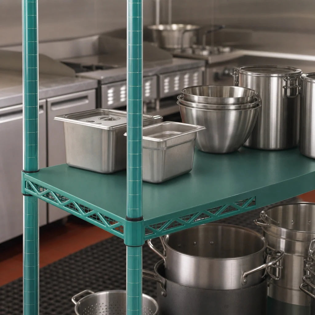 Eagle Group QuadPlus QPF-2472E-GS-X 72" x 24" Solid Green Polymer Shelf Mat with Antimicrobial Protection Case of 2