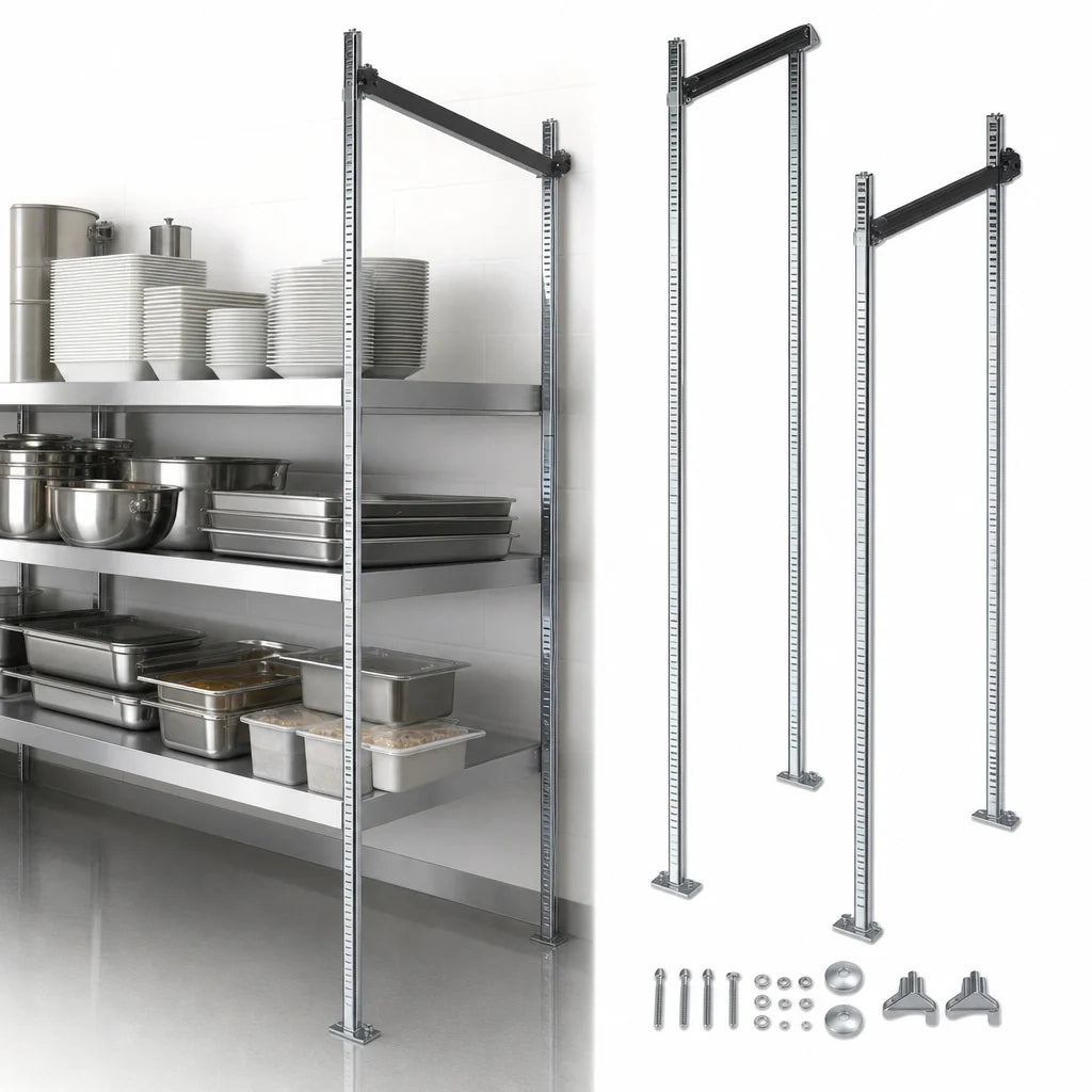 Quantum TTK-E21 21-Inch Chrome-Plated Stationary End Kit for Overhead Track Shelving