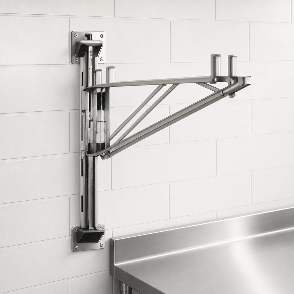 Eagle Group PWM14-1S Adjustable Post Wire Wall Mount Prepackaged Mid Unit for 14-Inch Shelves, 14-Inch Post, Stainless Steel
