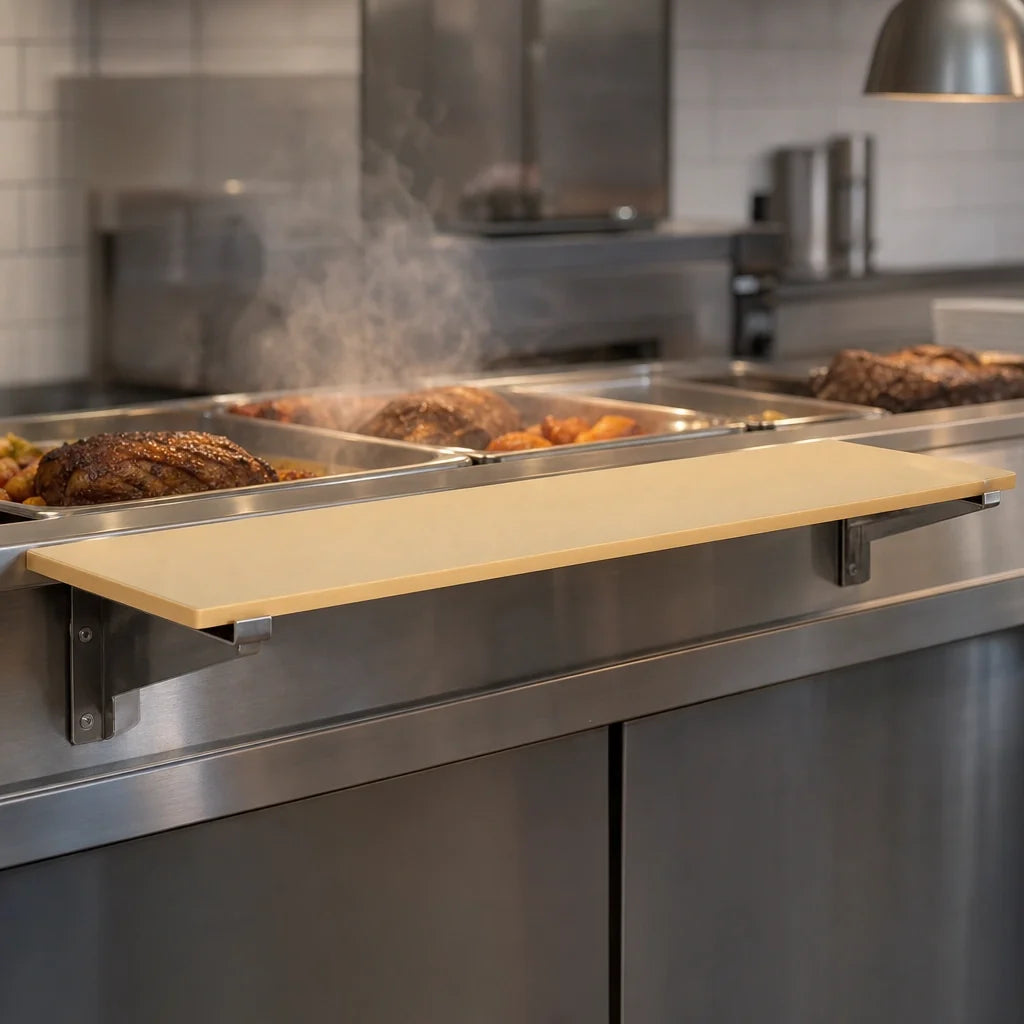 Eagle Group Richlite RLB-2 Heat-Resistant Composite Cutting Board with Stainless Steel Brackets, 33 x 8 x 1/2 Inch