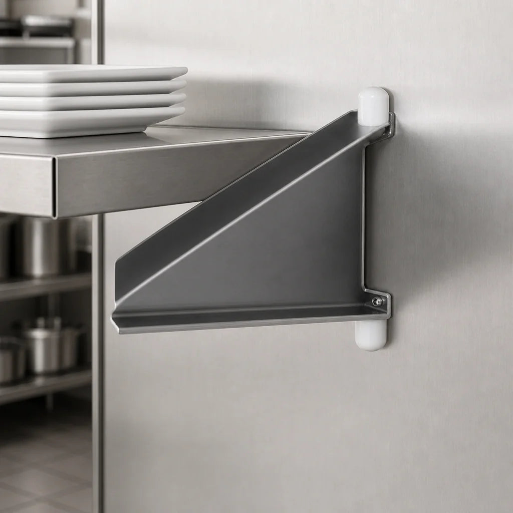 Eagle Group MMBCSS-K-18-R Heavy-Duty Right-Hand 18-Inch Stainless Steel Shelf C-Bracket for Cantilevered Shelving
