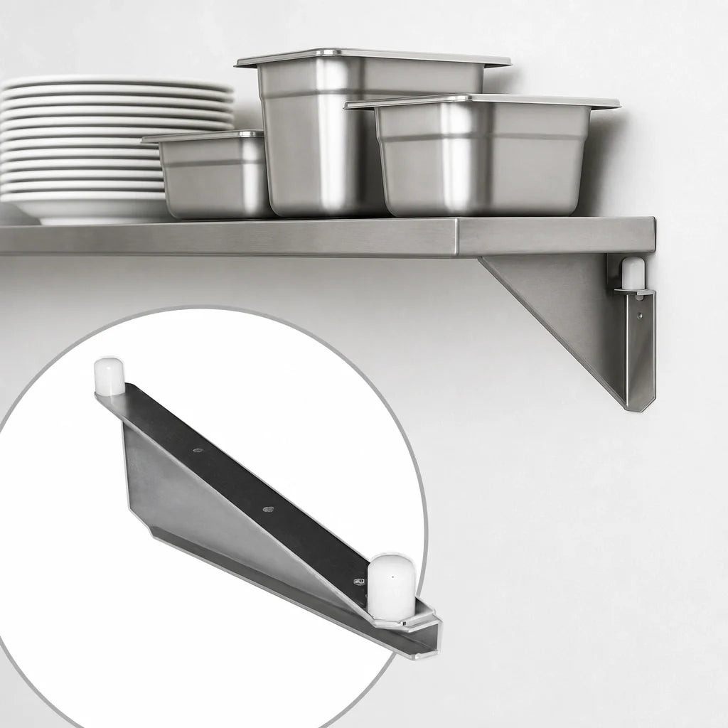 Eagle Group MMBCSS-K-24-R Right-Hand Single-Knob C Shelf Bracket, 24-Inch, Stainless Steel, for Cantilevered Shelving