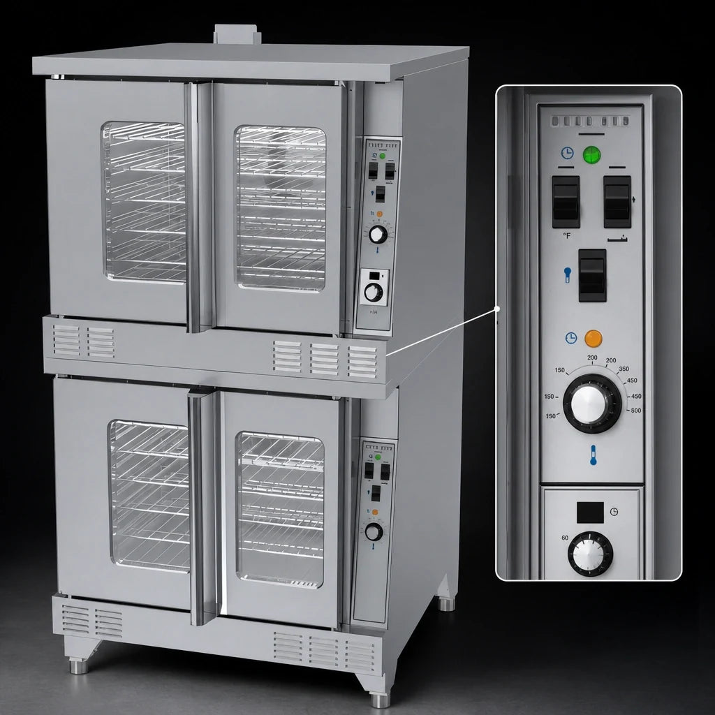 Garland Master MCO-ED-20-S Double-Deck Deep-Depth Electric Convection Oven with Solid-State Controls, 6-Pan Capacity per Compartment