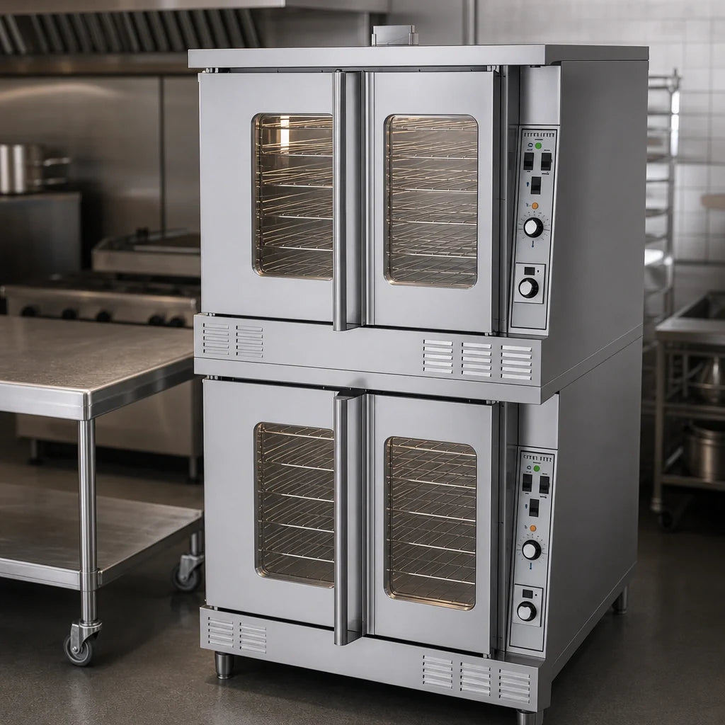 Garland Master MCO-GS-20-ESS Double-Deck Standard-Depth Natural Gas Convection Oven, 6-Pan Capacity per Compartment, Solid-State Controls
