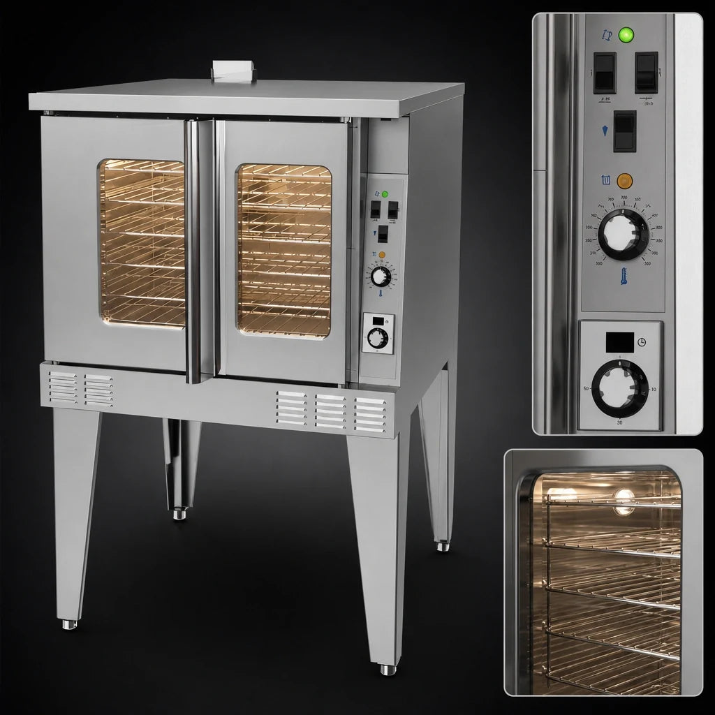 Garland Master MCO-ED-10-S Deep-Depth Electric Single-Deck Convection Oven, Solid-State Digital Controls, 6-Pan Capacity, Porcelain Interior