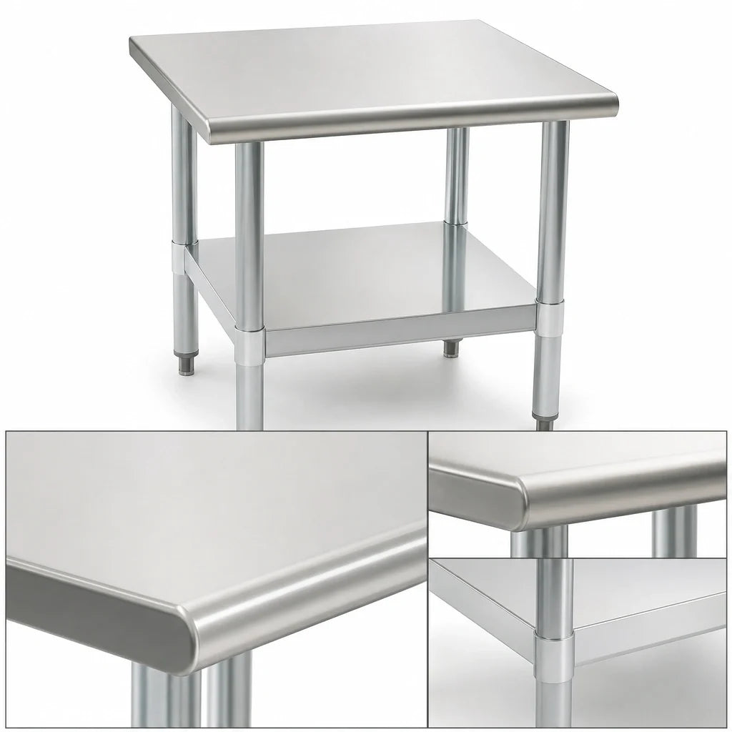 Eagle Group MS3036 Stationary Mixer Stand, Stainless Steel Top, Galvanized Adjustable Undershelf, 600 lb Capacity, 36 x 30 x 24 Inches