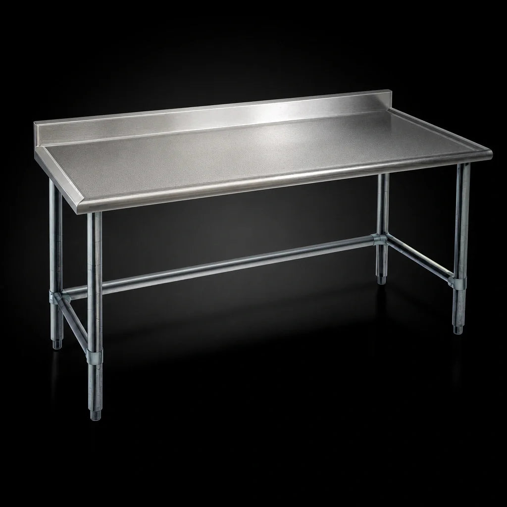 Eagle Group Spec-Master T30108GTEM-BS 108-Inch Stainless Steel Underbar Work Table, 30-Inch Deep, 4-1/2-Inch Backsplash, Galvanized Open Base