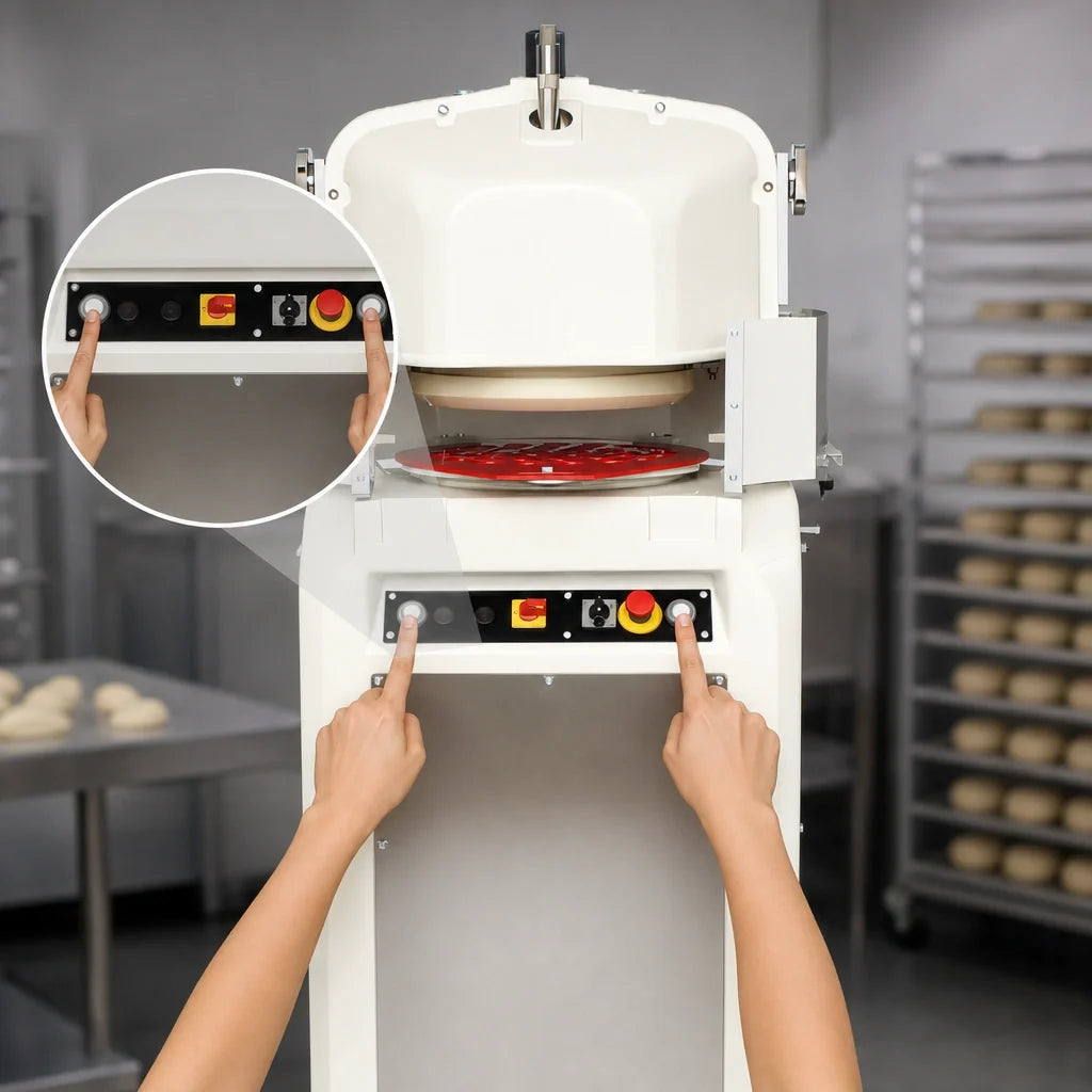 Erika Record Baking Equipment ER-11/30-A Automatic 36-Part Dough Divider/Rounder, 1-4 oz., 6,500-10,800 Pieces/Hour