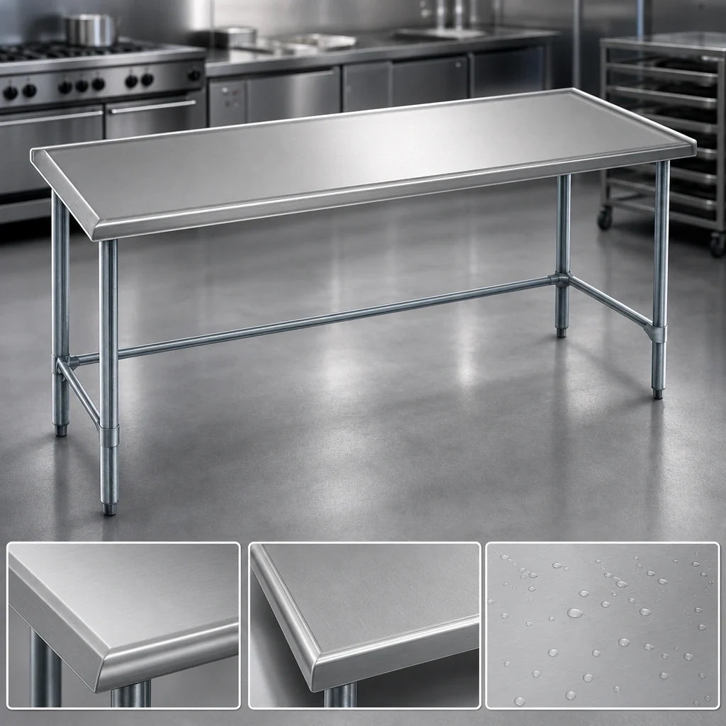 Eagle Group Spec-Master T24108GTEM 108 x 24-Inch 14-Gauge Stainless Steel Work Table with Galvanized Base