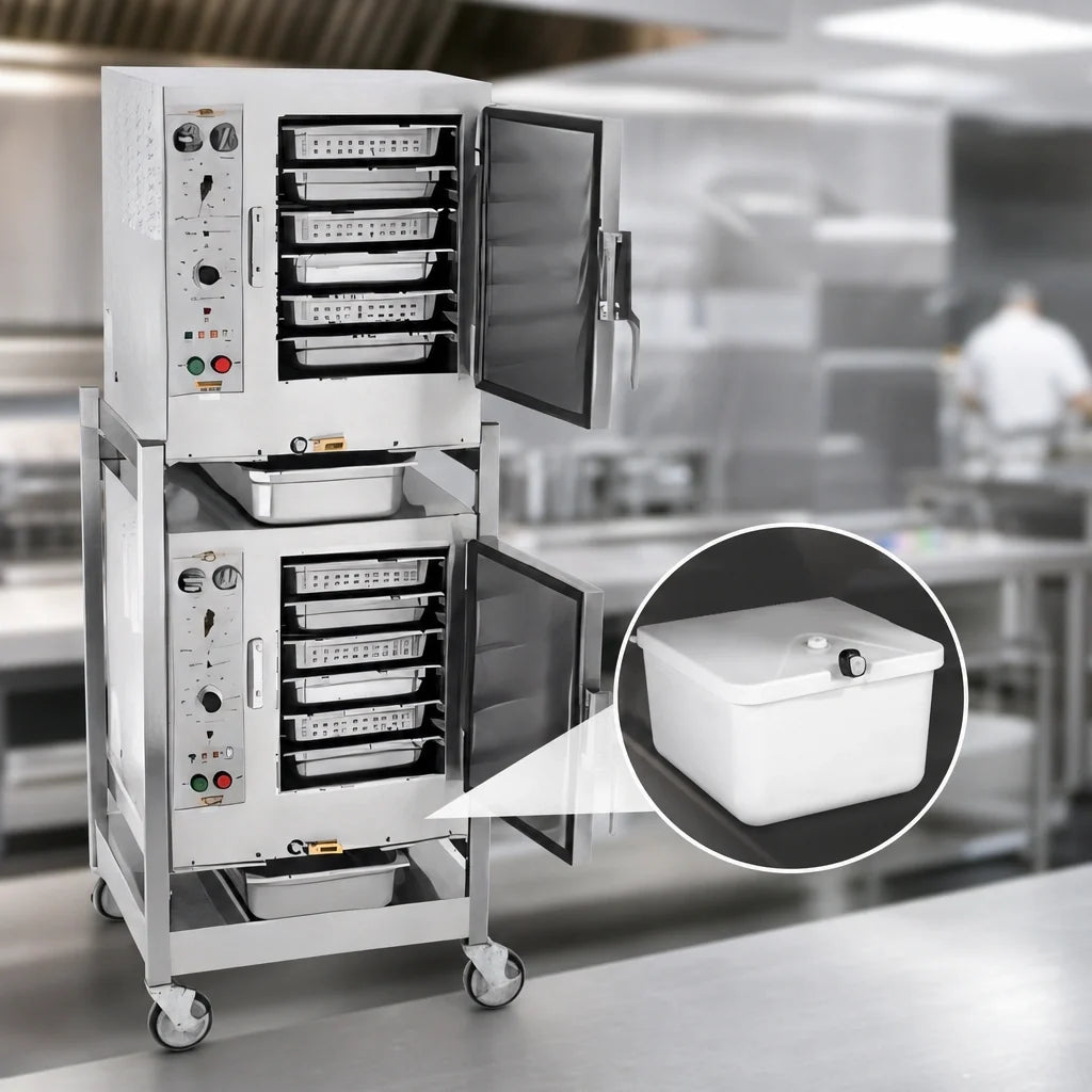 AccuTemp Steam'N'Hold S62401D060 DBL Two-Compartment Connectionless Vacuum Steamer with Stand and Casters, 12 Full-Size Pan Capacity