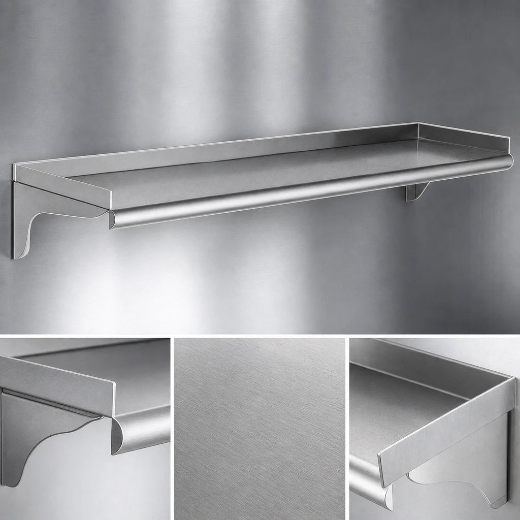 Eagle Group WS1024-16/3 24 x 10 Inch Wall-Mounted Shelf, 16-Gauge Type 304 Stainless Steel