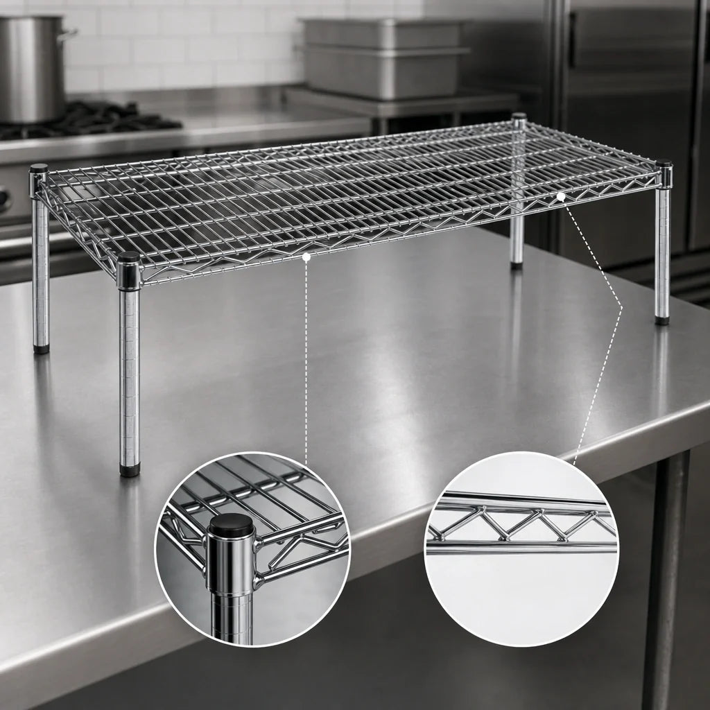 Eagle Group PF2436-C Chrome Wire Dunnage Platform, 36 x 24 in, 14 in Posts, 600 lb Capacity