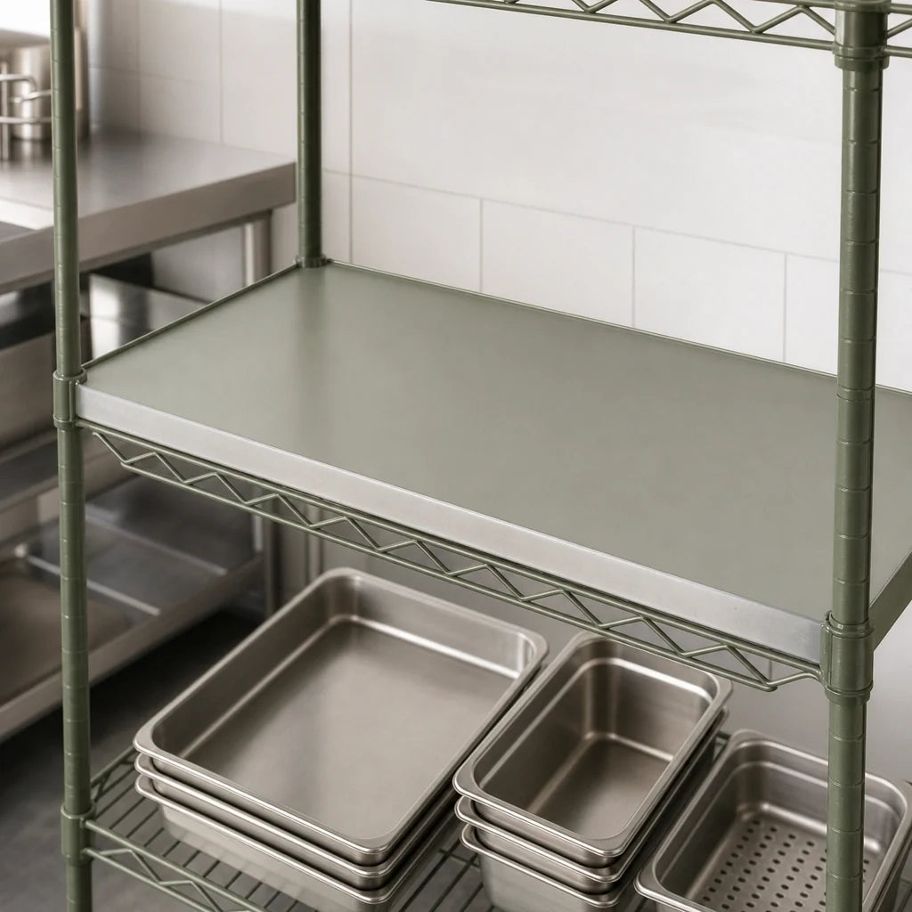 Eagle Group Valu-Gard SS2142VG Solid Shelf, 42"W x 21"D, Green Epoxy Finish, 600 lb Capacity Case of 4