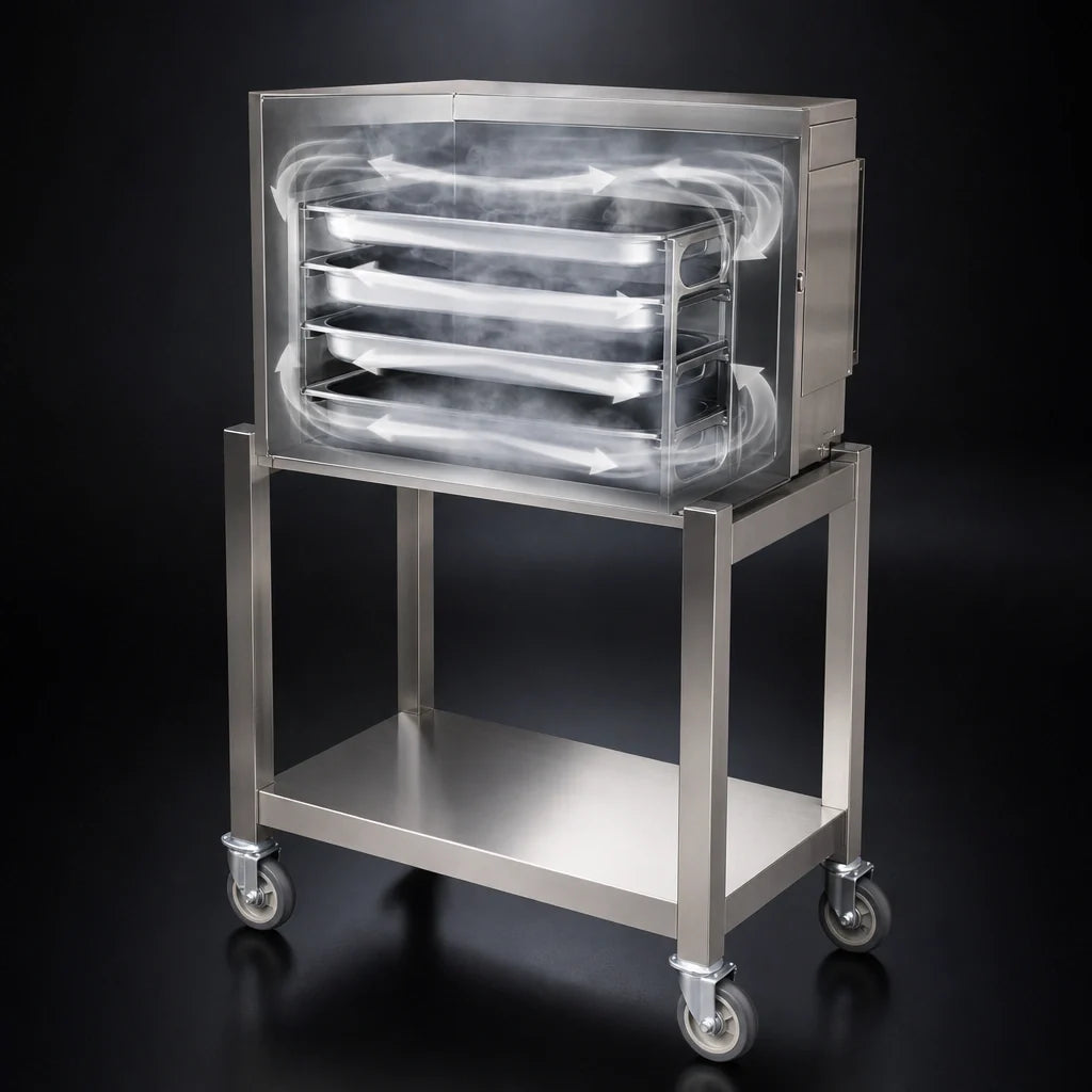 AccuTemp Evolution E34803E140 SGL Boilerless Convection Steamer, 1 Compartment, 3-Pan, Digital Controls, Floor Model with Stand