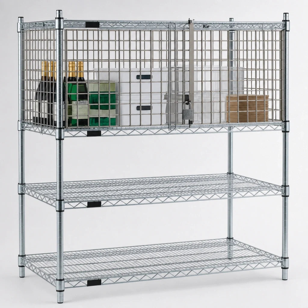 Eagle Group EAGLEbrite SECM1848Z Zinc Security Enclosure Kit with Hinged Doors for 18-Inch Shelving, 48W x 18D