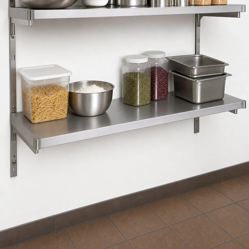 Eagle Group Valu-Master SS1860V Solid Galvanized Steel Shelf, 60 x 18 in, Marine Edge, Gray Epoxy, 400 lb Capacity Case of 2