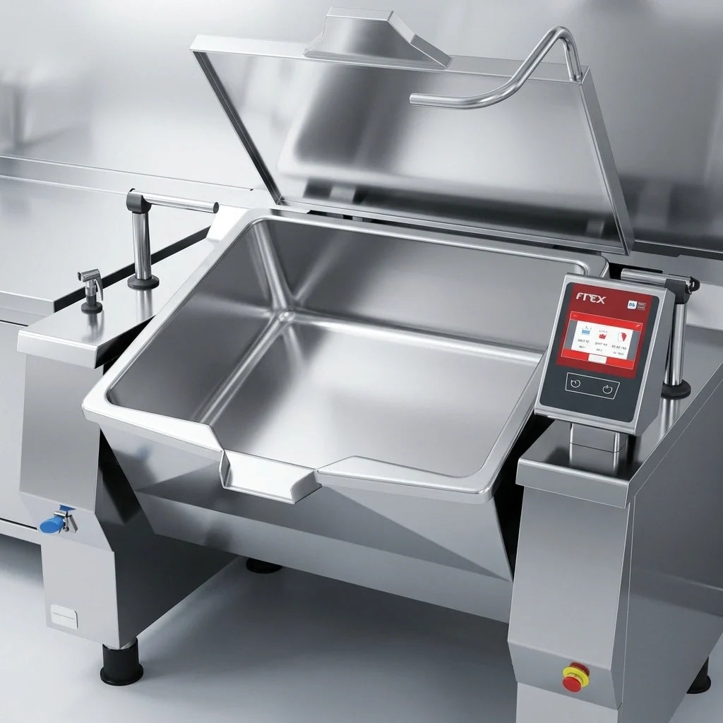 Firex (Middleby) Betterpan UDBRE048CV1 Electric Tilting Skillet Braising Pan, 48 Gallon, Programmable Touchscreen, Automatic Lifting