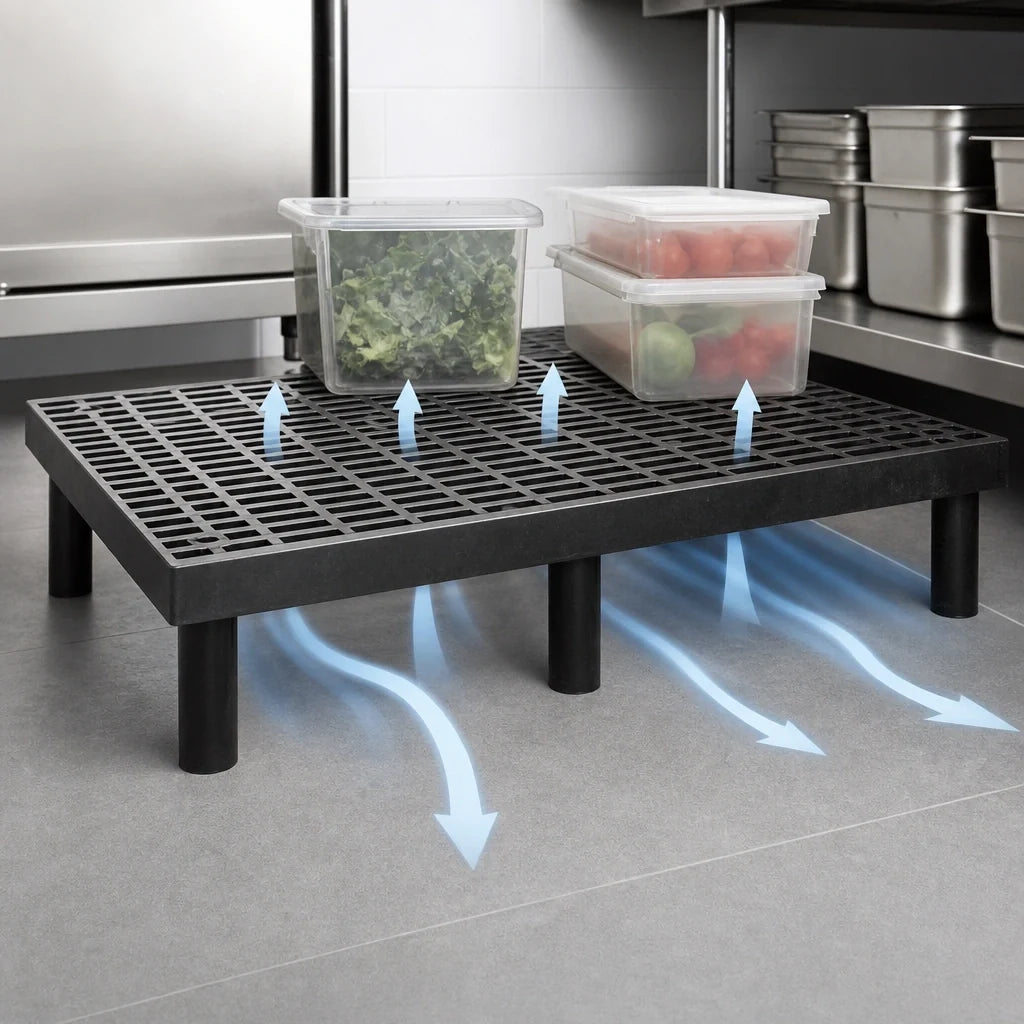 Quantum 662412DPP Vented Polyethylene Dunnage Rack, 1000 lb. Capacity