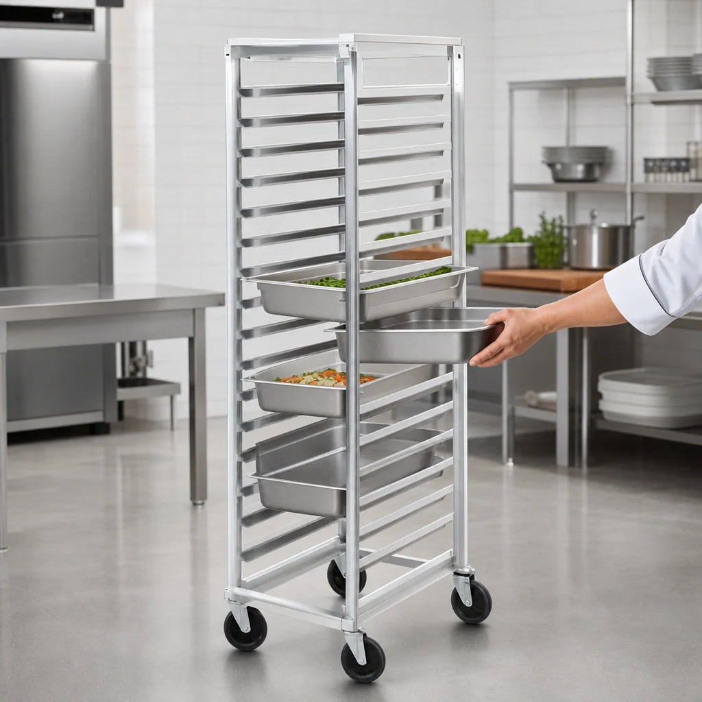 Channel Manufacturing ETPR-5E3 36-Inch End-Load Aluminum Steam Table Pan Rack, 5-Pan, for 12 x 20 Pans