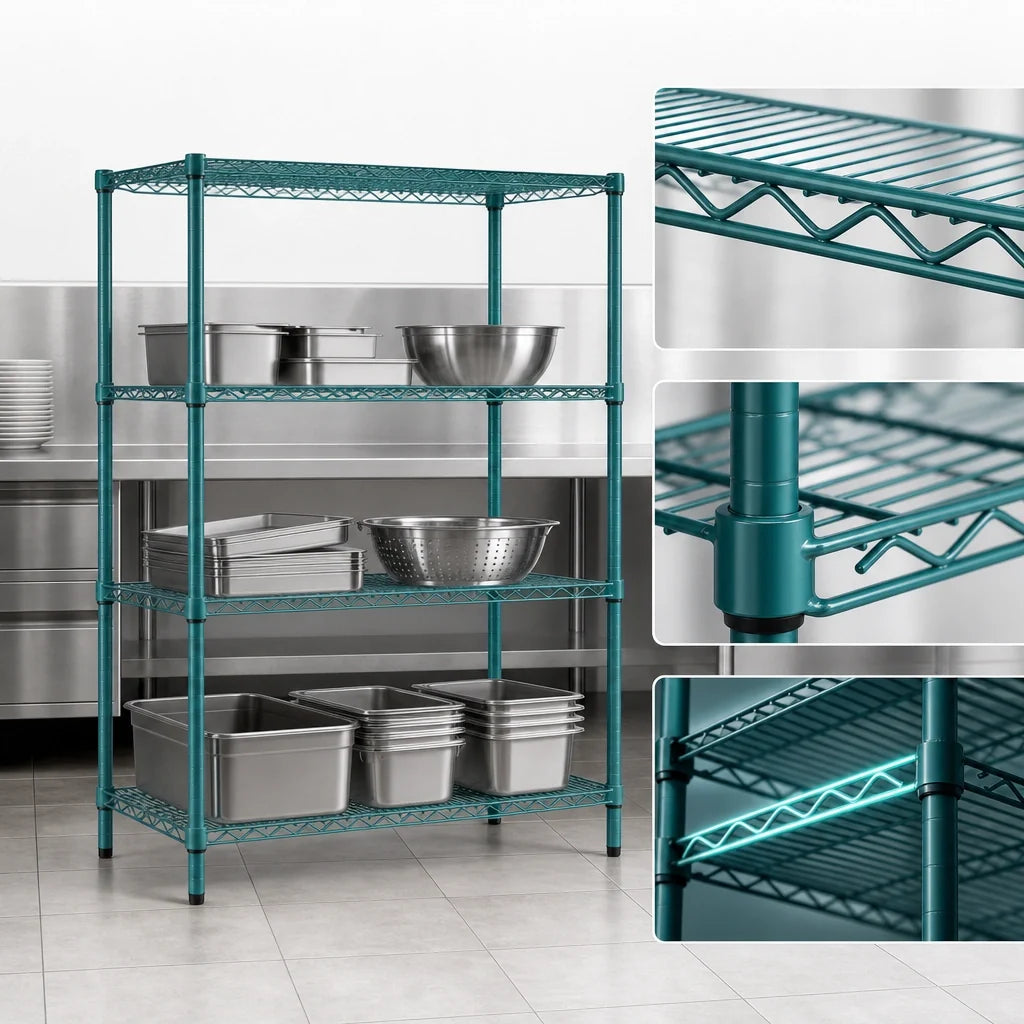 Eagle Group EagleGard S4-63-2172E 4-Tier Stationary Starter Wire Shelving Unit, 72W x 21D x 63H, Hybrid Epoxy Finish