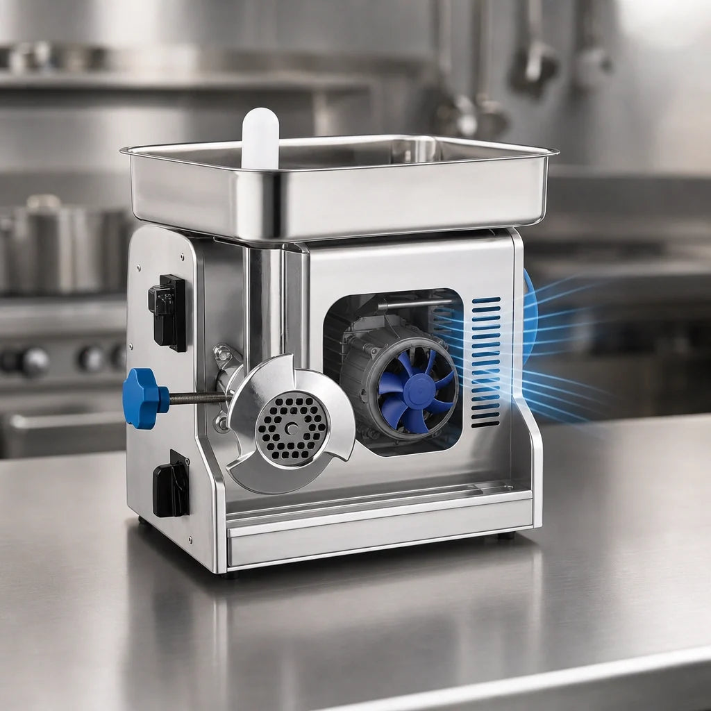 Edlund EDVG-8 Electric Bench-Type Meat Grinder with Storage Drawer, Forward/Reverse Switch, 115V