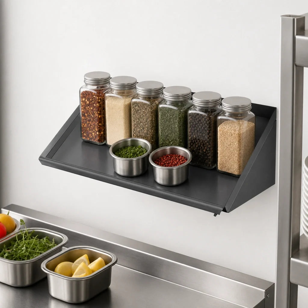 Eagle Group BlendPort® BPSRS-21 Solid Slanted Wall-Mounted Rack Shelf, 21-Inch Wide, Stainless Steel