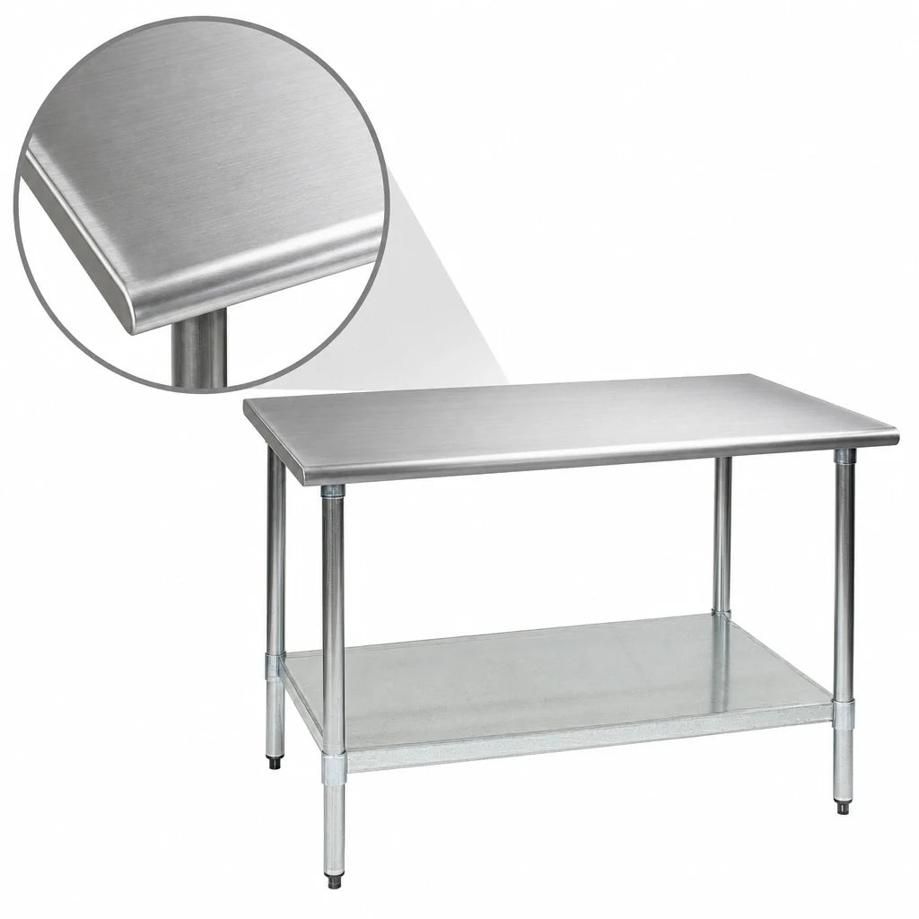 Eagle Group BlendPort® BPT-2448B 48"W x 24"D 430 Stainless Steel Flat-Top Work Table with Adjustable Galvanized Undershelf