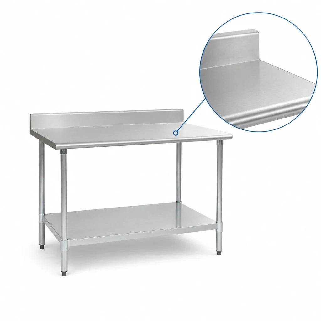 Eagle Group BlendPort® BPT-3072B-BS 72 x 30 Inch 430 Stainless Steel Work Table with 4-1/2-Inch Backsplash and Undershelf
