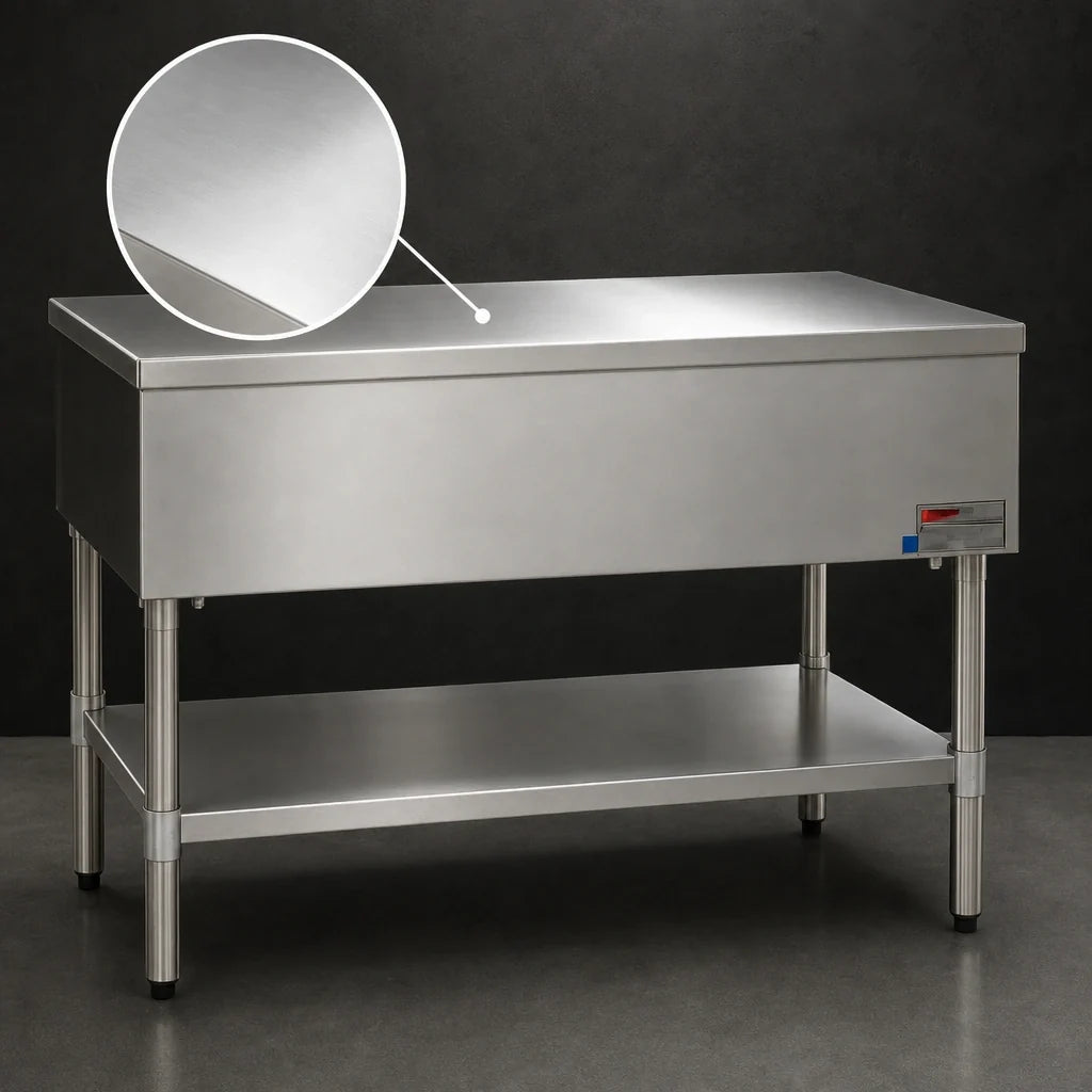 Eagle Group ST-5 79-Inch Stainless Steel Utility Serving Counter with Flat Top and Galvanized Open Base