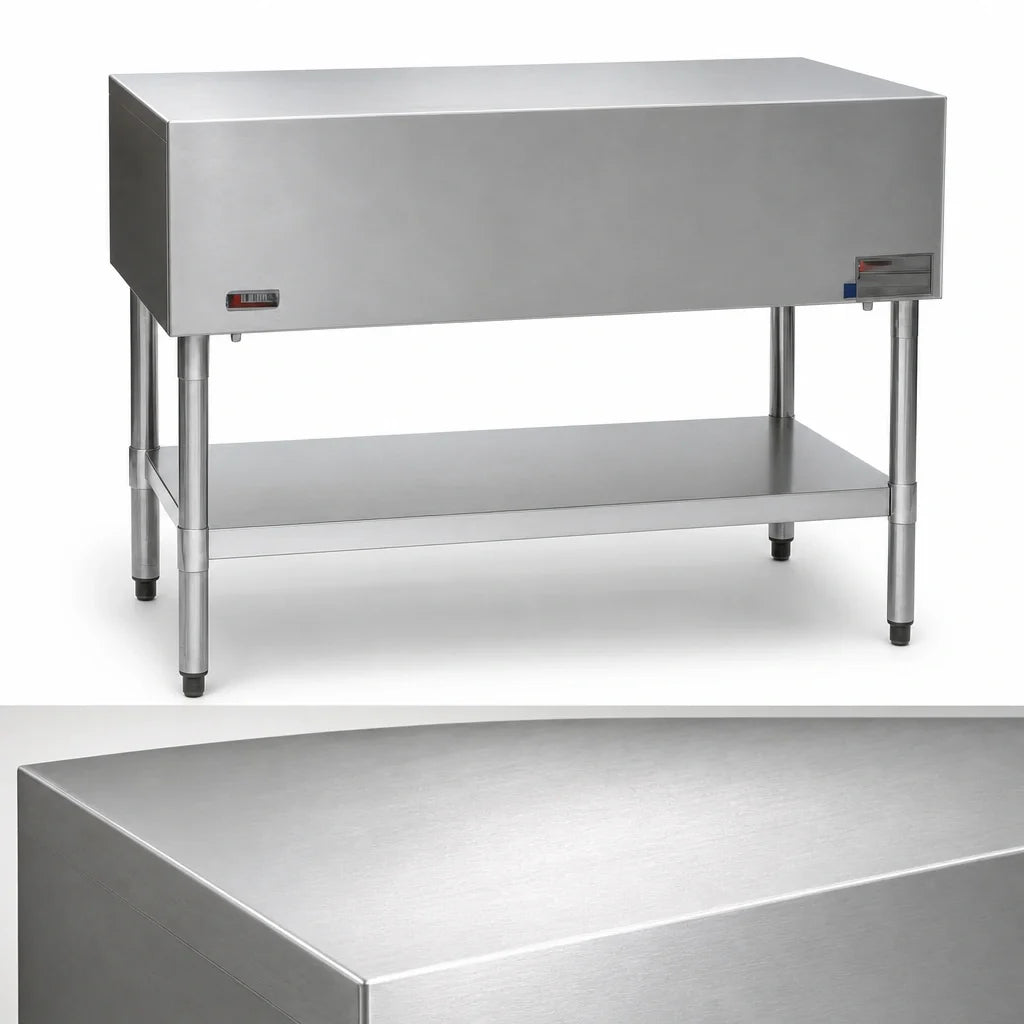Eagle Group ST-4 Stainless Steel Solid-Top Utility Serving Counter, 63-1/2" Wide, Open Base