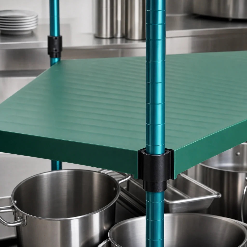 Eagle Group QuadPlus QPF-QA2424E-GS 24" x 24" Solid Green Polymer Shelf Mat with Quad-Adjust Wire Frame Case of 4