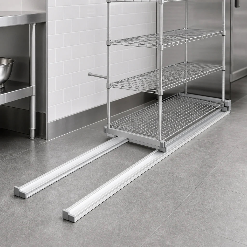 Eagle Group Floor-Trak SDFT-11 11-Ft Single-Deep Anodized Aluminum Floor Track Kit with End Stops for Wire Shelving