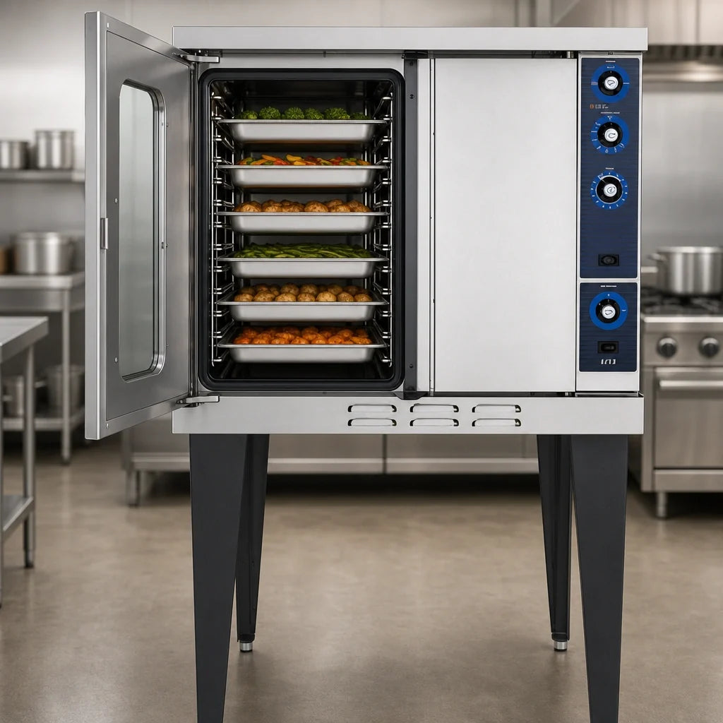 Duke Manufacturing 613-G1V Single-Deck Standard-Depth Gas Convection Oven, 6-Pan Capacity, Porcelain Interior