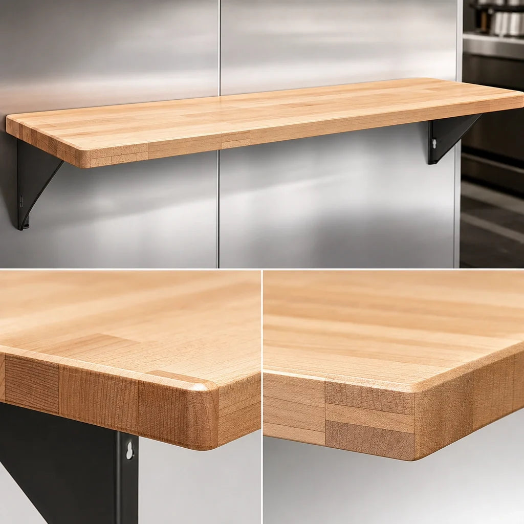 Eagle Group WB-HT2 Laminated Hardwood Cutting Board, 33 x 8 x 1-1/4 in, with Stationary Brackets