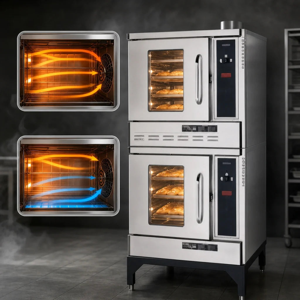 Blodgett (Middleby) Premium Series DFG-50 DBL Half-Size Double-Deck Gas Convection Oven, 5-Pan Capacity per Compartment, Solid State Controls