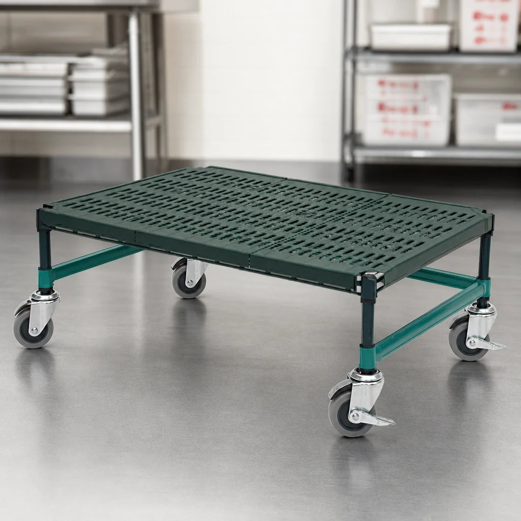 Eagle Group QuadPlus QP-MDR2430E-GL Mobile Dunnage Rack, Louvered Polypropylene Mat, 30 x 24 x 14 in, 800 lb Capacity