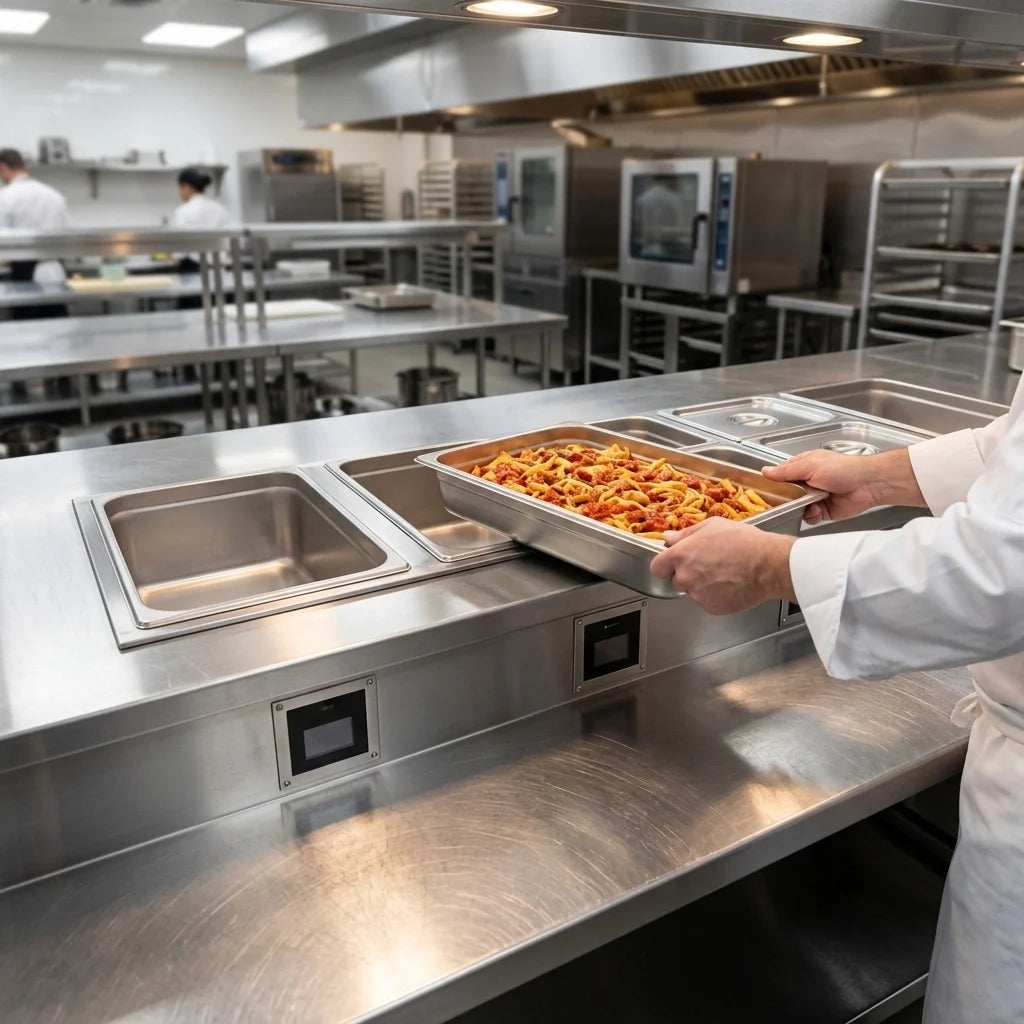 Duke Manufacturing WW-5 5-Pan Full-Size Dry Hot Food Well Drop-In Unit with Digital Touchscreen Controls