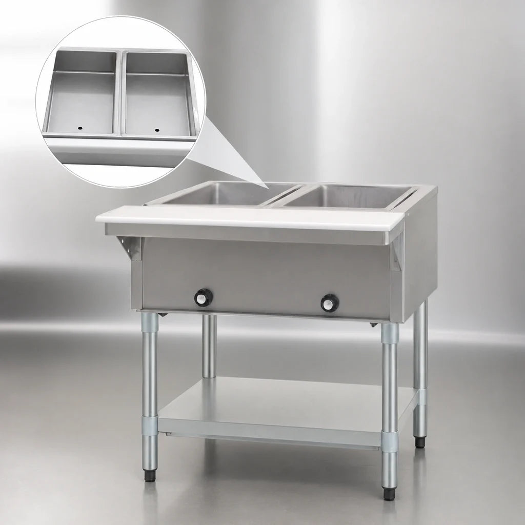 Eagle Group HT2-NG-3VP 33-Inch Natural Gas Open-Base Hot Food Table with 2 12 x 20-Inch Dry Wells and Poly Cutting Board Case of 3