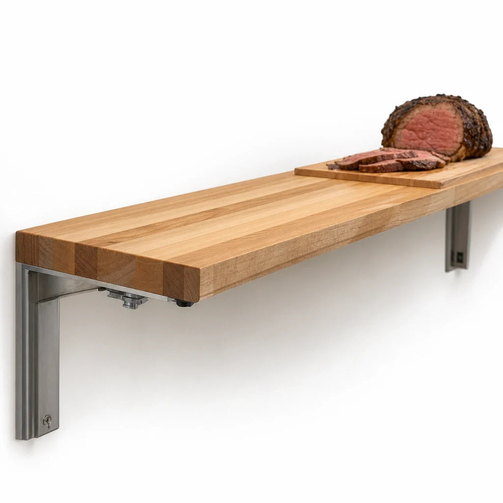 Eagle Group WB-DB-HT4 Hardwood Cutting Board with Drop Brackets, 63-1/2" x 8" x 1-1/4"
