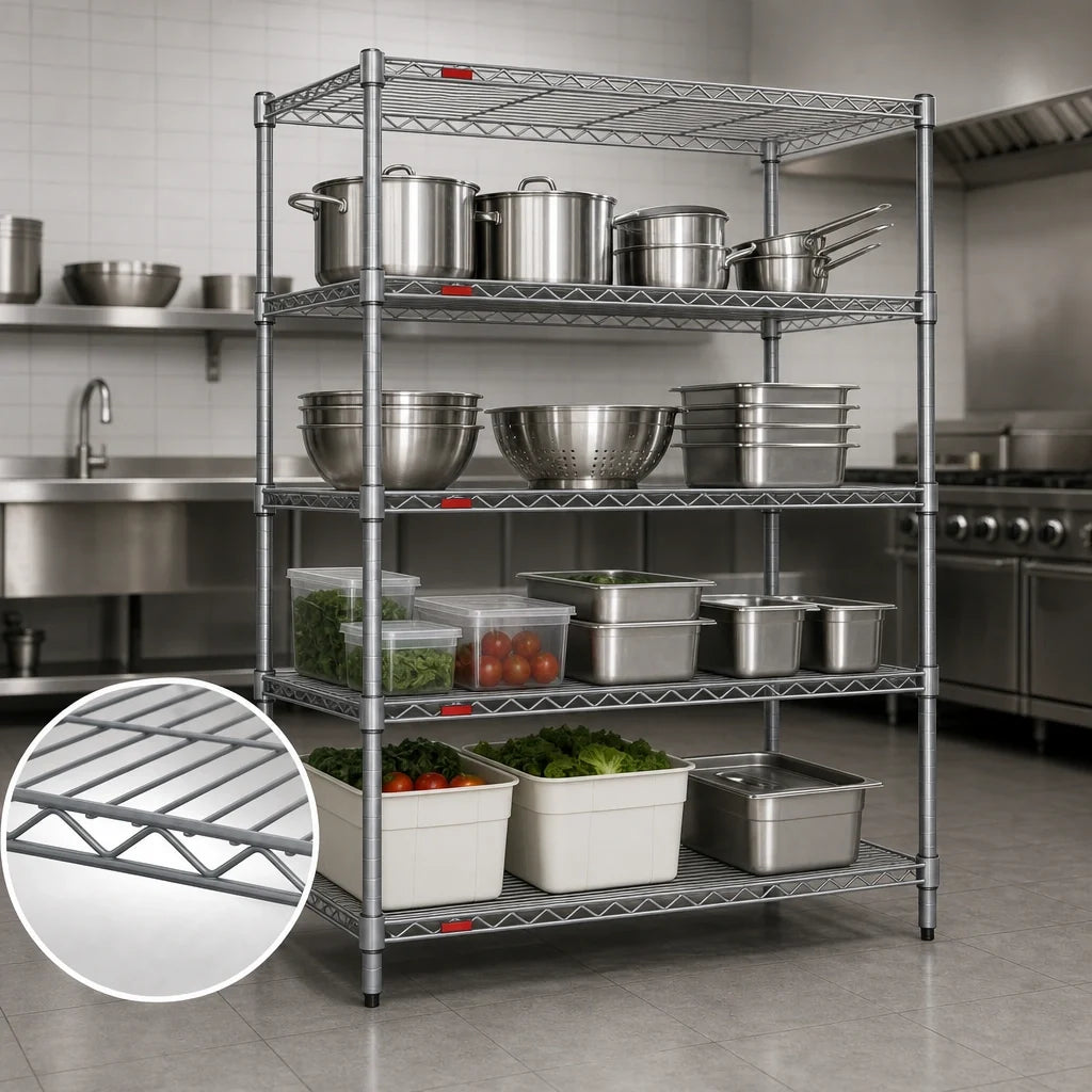 Eagle Group Valu-Master S4-63-2472V 4-Tier Starter Wire Shelving Unit, 72 x 24 x 63 Inches, Pewter Gray Epoxy Finish