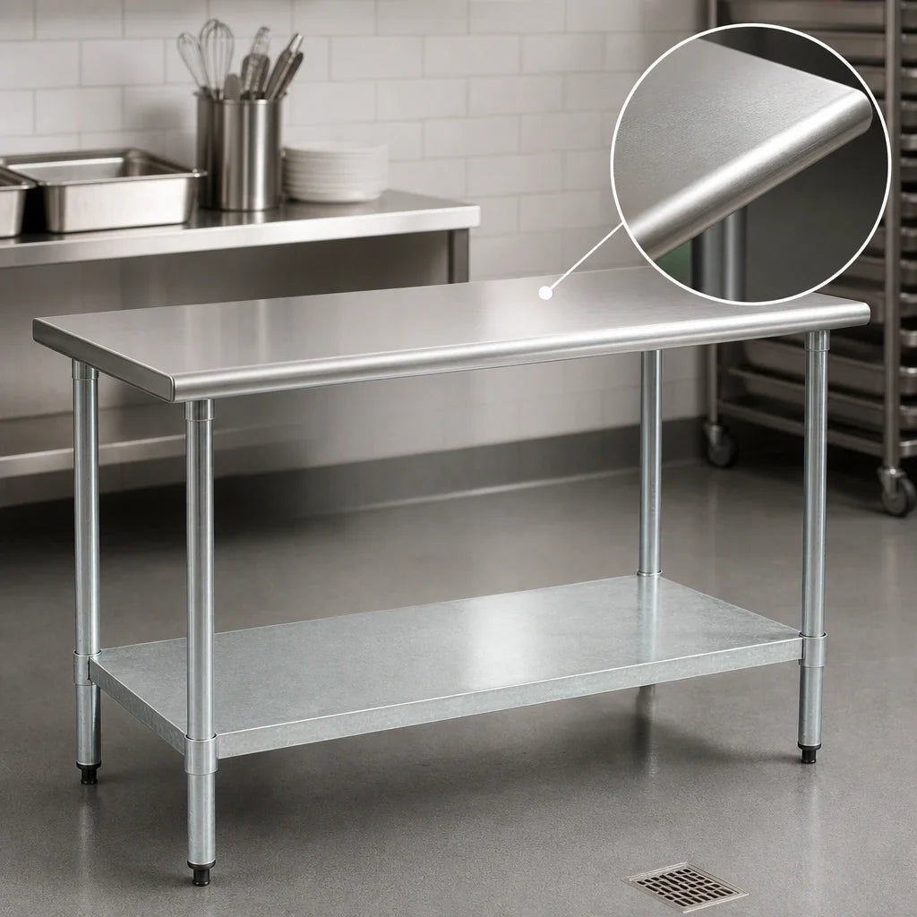 Eagle Group BlendPort® BPT-2472B 72 x 24 Inch Flat Top Work Table with 430 Stainless Steel Top and Galvanized Undershelf