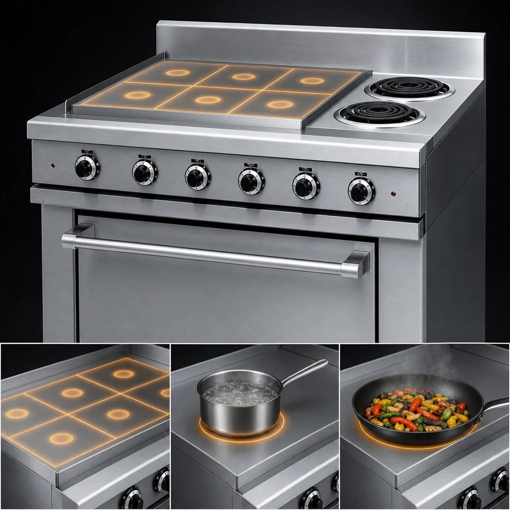 Garland 36E Series 36ES39 36-Inch Electric Six-Zone Boil Section Range with Storage Base