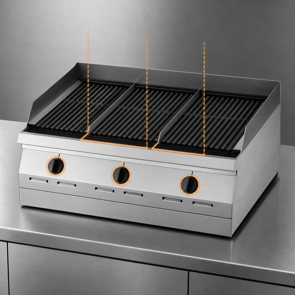 Garland Designer ED-42B 42-Inch Electric Countertop Charbroiler with Tilt-Type Cast Iron Grates