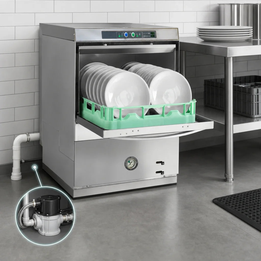 Lamber DSP4DPS High-Temp Undercounter Dishwasher with Drain Pump, 20 x 20 Rack