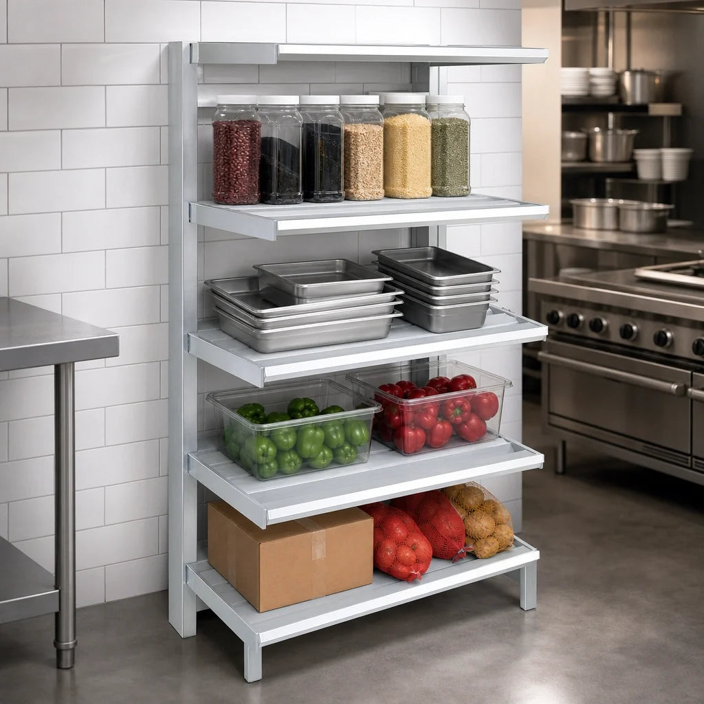 Channel Manufacturing SC2460 Cantilevered Solid Shelf, 60"W x 24"D, Aluminum