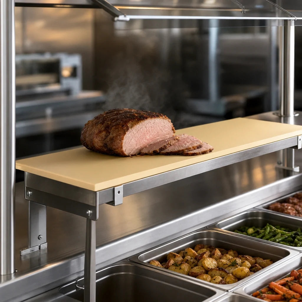 Eagle Group Richlite RLB-4 Heat-Resistant Composite Carving Station Cutting Board, 63-1/2 x 8 x 1/2 Inch, with Stainless Steel Brackets